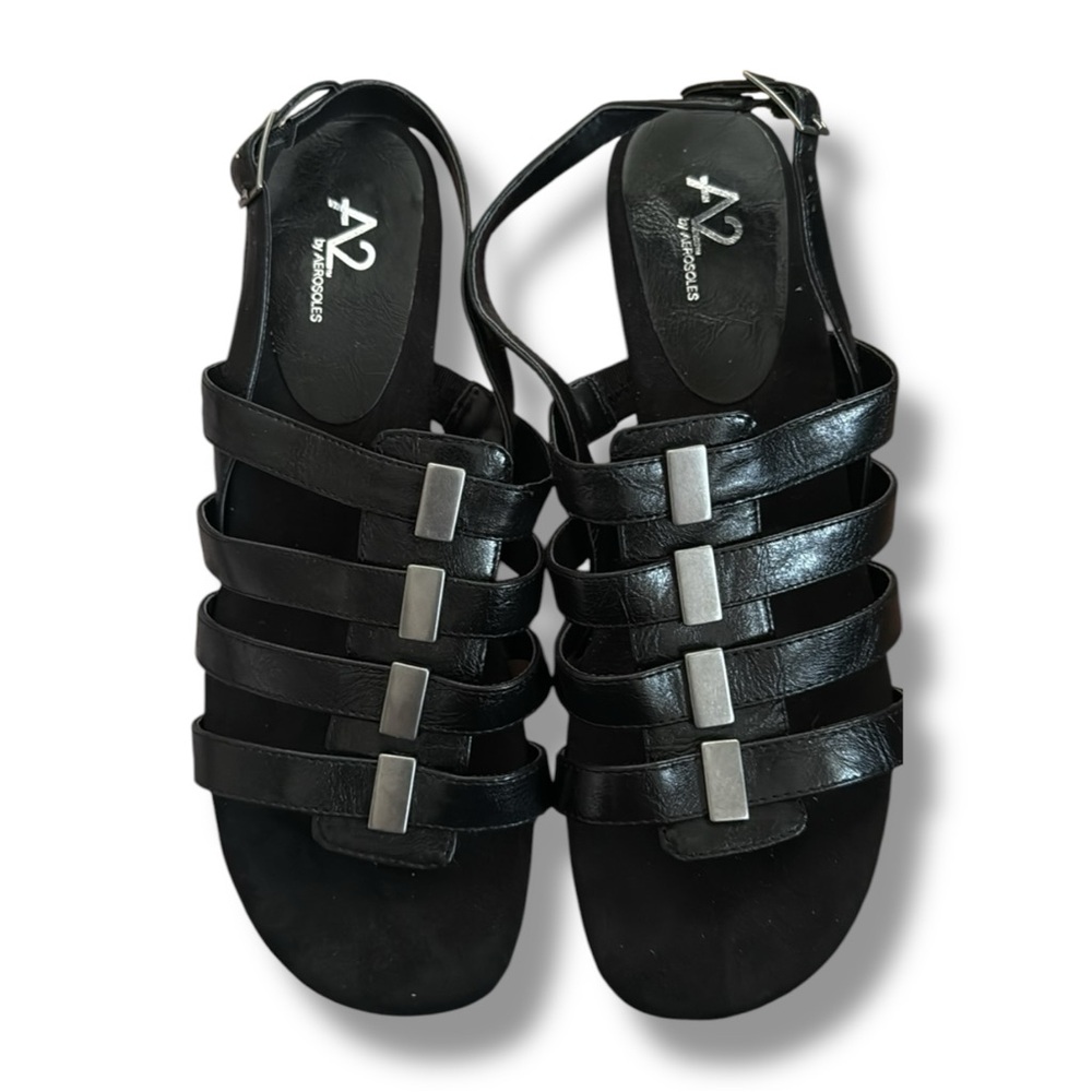A2 by Aerosoles Black Strappy Sandals